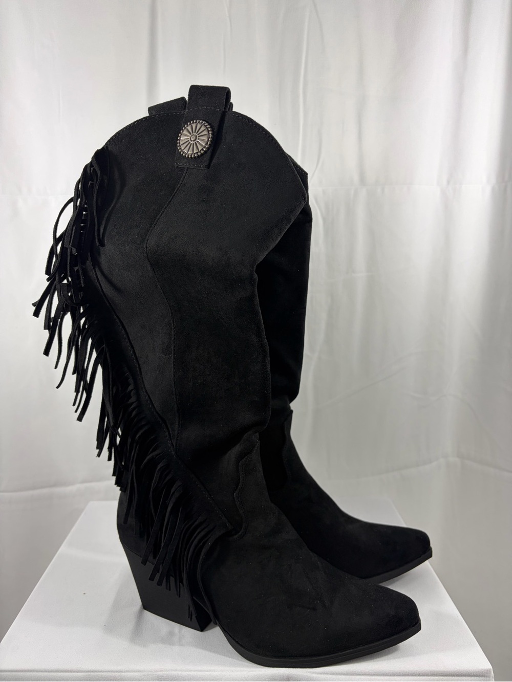 NWT Yoki Women’s Size 8.5 Black Fringe Suede Western Boots